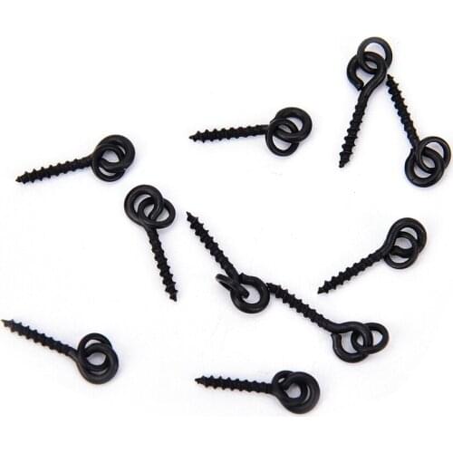 10Pcs 1.3cm 8g Carp Fishing Bait Screw Steel Fishing Pop Up Peg Hook Bait Stopper Bait Screw With Link Loop Terminal