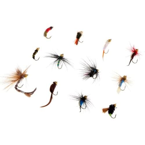 12x High-Carbon Steel Assortment Buzzers Trout Fly Fishing Flies Simulation Flies Insect Flies