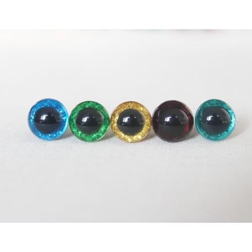 20pcs/lot 10mm round colorful crystal safety glitter toy eyes + washer =glitter--color option