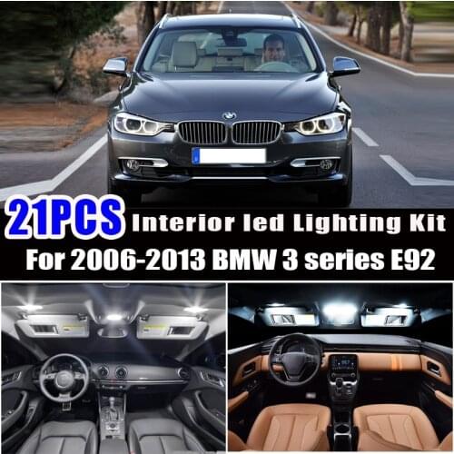 21x LED Bulb Interior reading Light Kit for 2006-2013 BMW 3 series E92 Coupe M GTS 316i 318i 320d 320d xDrive 320i 320xd 323i