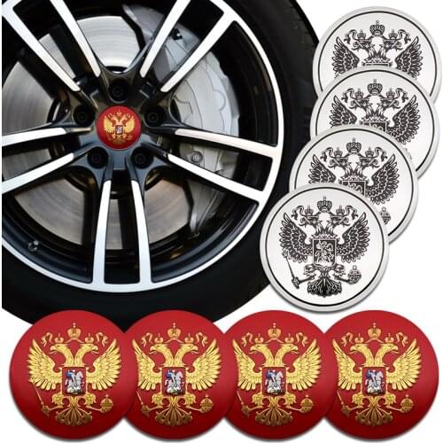 4pcs 56mm Car Wheel Center Hub Cap Stickers Russian Federation Eagle Badge Emblem For Lada KIA Hyundai iX25 Renault Toyota VW
