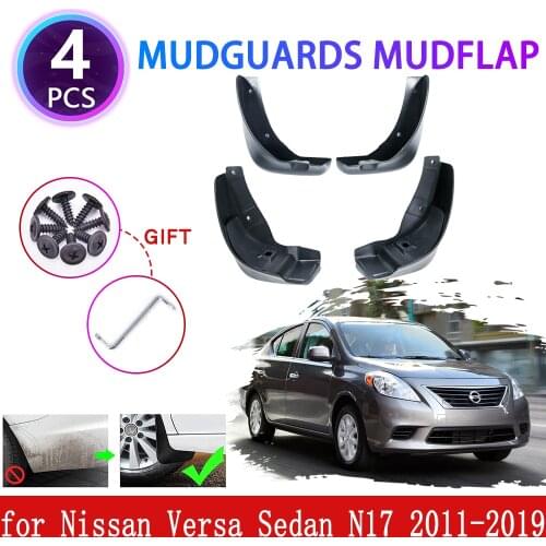 4PCS for Nissan Versa Sedan N17 2011~2019 Mudguards Mudflaps Fender Mud Flap Splash Guards Accessories 2013 2015 2016 2017 2018