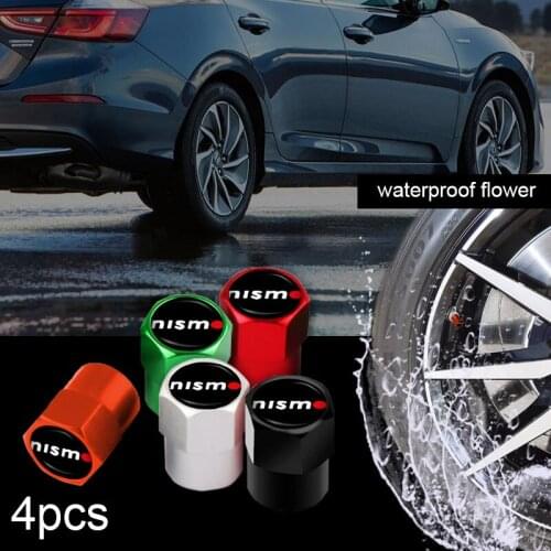 4pcs Wheel Tire Valve Cap Wheel Tire Part Valve Stem Cap Cover for Nissan Nismo Tiida Teana Skyline X-Trail Qashqai Accessories