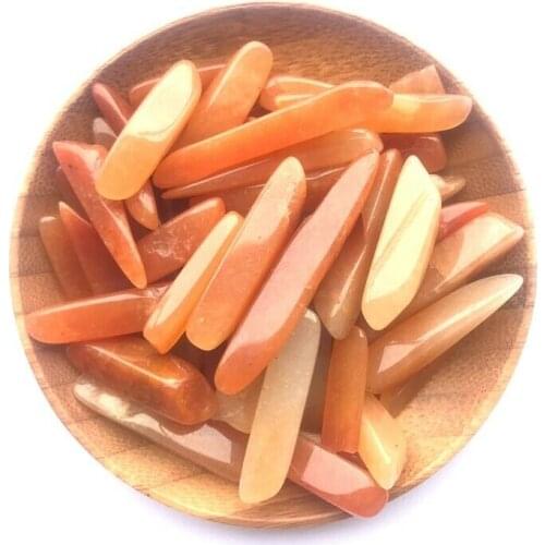 50g Natural Red Aventurine Long Tumbled Crystals Quartz Gravel Original Stone Minerals Specimen Fish Tank Decorations Collection