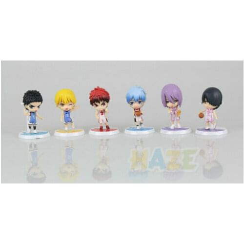 6pcs/set Anime Kurokos Basketball Kuroko Tetsuya Riko Figure Model Toy NO BOX