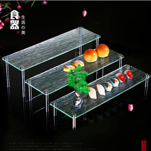 Japanese sushi fresh seafood plate buffet pastry rack three-layer dessert food rack plastic shelf set