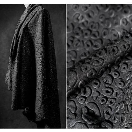 Black concave-convex semicircle laser embossing thickened space cotton creative jacket clothing fabric