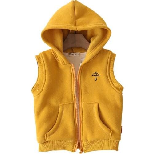 Kids Vest Solid Color Thick Jacket for Boys Girls Clothing Casual Hood Toddler Baby Waistcoat Autumn Winter Kids Warm Vest 2019