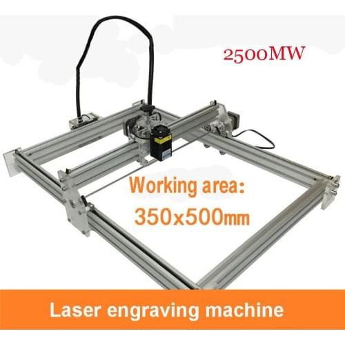 DIY mini 2500mw Laser Engraving Machines,large format Engraving 35cm*50cm AC 12V Senior aluminum thick acrylic laser machine