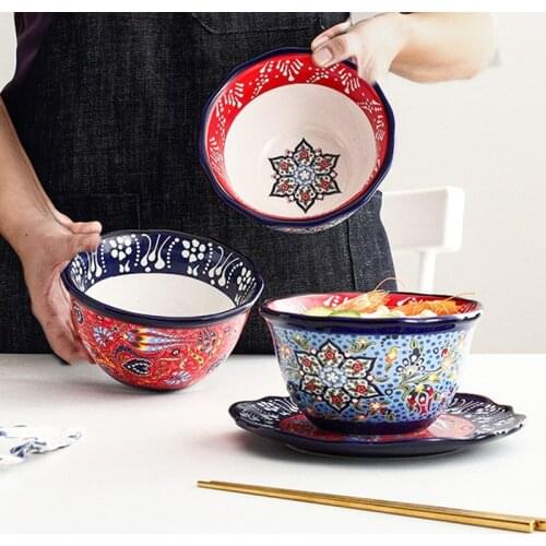 Ceramic Rice Bowl Vajilla Cocina Bowl Kitchen Tableware Ramen Cuisine Bol Instant Noodle Bowls Household Dishes посуда лапша
