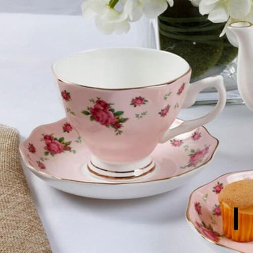 Nordic Style Bone China Coffee Cup Saucer Spoon Set 200ml British Cafe Porcelain Tea Cup Advanced Ceramic Teacup