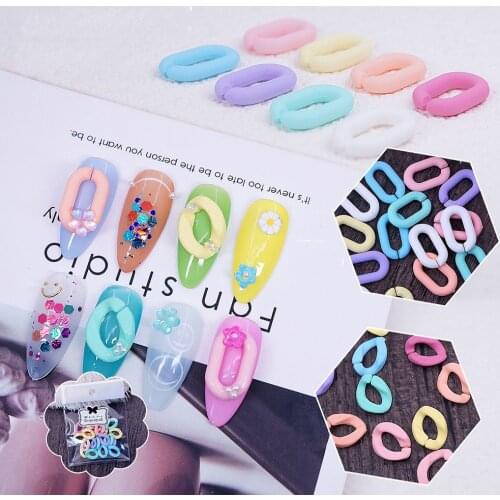Ring Buckle Nail Jewelry Frosted Candy Color Irregular Circle Ring Jelly Color Ice Transparent Candy Ring 3D Nail Art Decoration