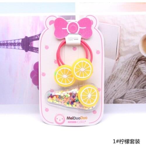 Korean Version Of Childrens Hair Accessories Girls' Sofa Hairpin Cool Fruit Edge Clip Set Boutique