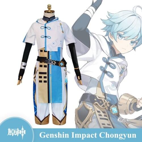 Genshin Impact COS Chongyun Cosplay Costume Game Same Paragraph Anime Role Playing Men Women Full Set Cosplay Stage Performance