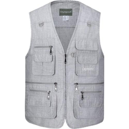 Men Spring Autumn Male Casual Sleeveless Photographer Jacket With Many Pocket Summer Waistcoat Classic Multi Pocket Vest