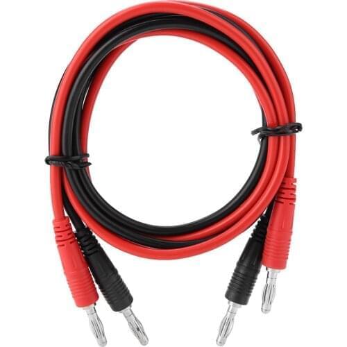 P1041 2Pcs Clips 4mm Banana Plug to Banana Plug Test Cable Multimeter Testing Cables Durable Wire&Conductive Metal