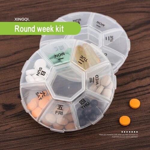 1/3/5pcs Portable Travel Pill Box Holder 7 grids Weekly Medicine Storage Container Drug Tablet Dispenser Independent Lattice