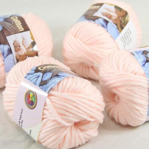 Sale 4 Ball x 50g Super Soft Pure Cotton Chunky Shawl Hand Knitting Womens Yarn Flesh Pink 422-05-4