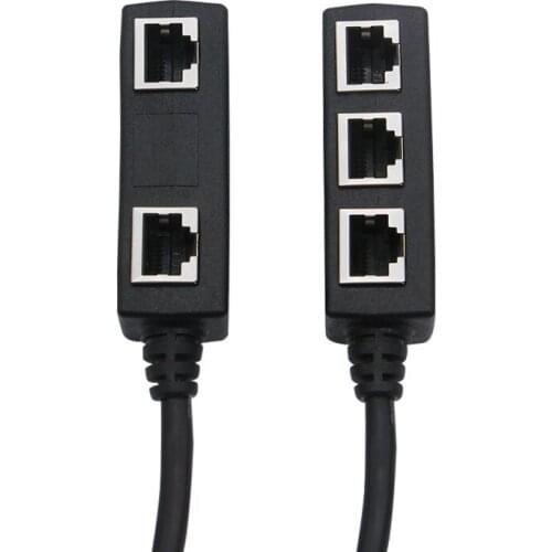 3 In 1 RJ45 Splitter LAN Ethernet Network RJ45 Connector Extender Adapter Cable for Networking Extension 1 Male To 2/3 Female