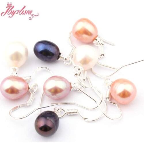 Natural Oval Freshwater Pearl Tibetan Silver Dangle Hook Earrings 1 Pair Fashion Jewelry Women Gift,Wholesale Free Shipping