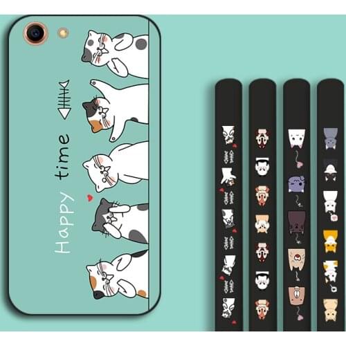 Cute Cat Silicone Cases For OPPO F1S A59 A71 A83 A1 A3S AX5 A7 Full Shell Back Cover For OPPO F3 F5 A79 F7 F9