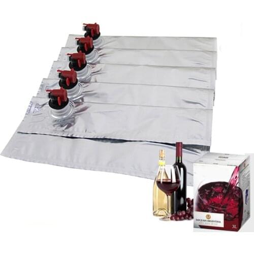 10Pcs 3L Aluminum Foil BIB Bag Replacement In Box Storage Bags With Butterfly Tap Food Beer Juice Drink Storage Bag