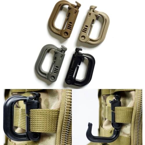 Tactical airsoft Molle Carabiner Bushcraft D-Ring Clips Strap EDC Tool Bag Backpack Outdoor Camp Hike hunt gear Climb Accessory