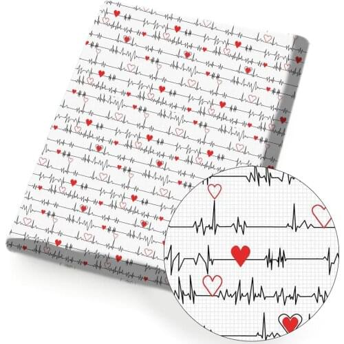 Valentines Day Polyester Cotton Fabric Heart Colorful Love Theme Fabric Sewing Cloth Home Textile Garment 45*145cm 80g/pc IBOWS