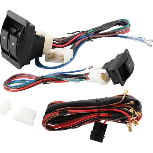 Universal 12V Car Electric Power Window Switch Kit with Wiring Harness Switch Holder Suitable for window regulator