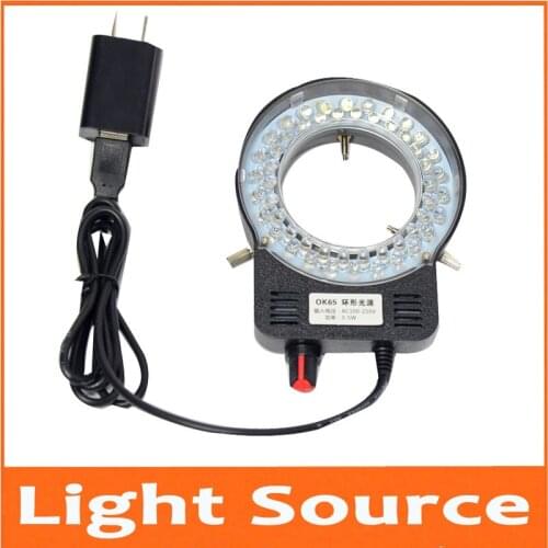 USB 52pcs White LED Bulbs Adjustable Lights Bright Lamps Biological Stereo Microscope Light Source Ring Lamp 3-5W AC100-240V