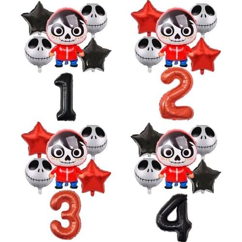 6pcs/lot Coco Halloween Balloon Children Happy Birthday Party Decorations GlobosToys For Kids Celebration Supplies Ballon