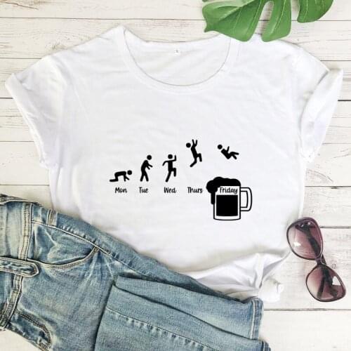 Monday To Friday Beer Diving T-shirt Funny Women Day Drinking Tee Shirt Top Sarcastic Beer Drinker Gift Tshirt