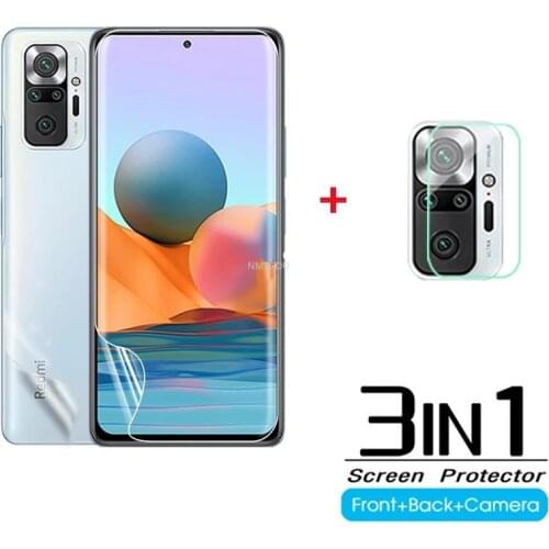 Screen Protectors Phone Case for Redmi Note10 Hydrogel Protector for Xiaomi Red Mi Note 10 Pro Max 10pro Camera Front Back Cover