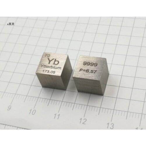 1 pcs Ytterbium Cube High Purity 4N Ytterbium Metal Ytterbium Distilled Ytterbium Periodic Cube 10mm Yb 99.99