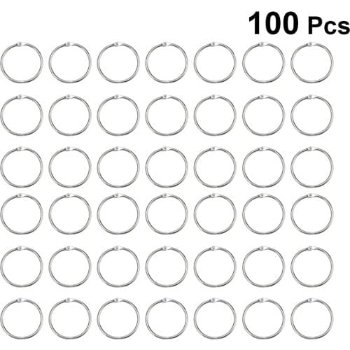 100Pcs Loose-Leaf Connective Rings DIY Opening Connective Hoops Binding Rings (Inner Diameter 25mm Outer Diameter 30mm)