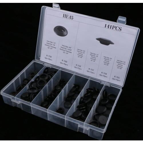 141 Pcs Car Body Plastic Plug Button & Flush Mount Sheet Metal Hole Plugs With Box 1/2" 3/4" 3/8" 7/8" Auto Car Accessories