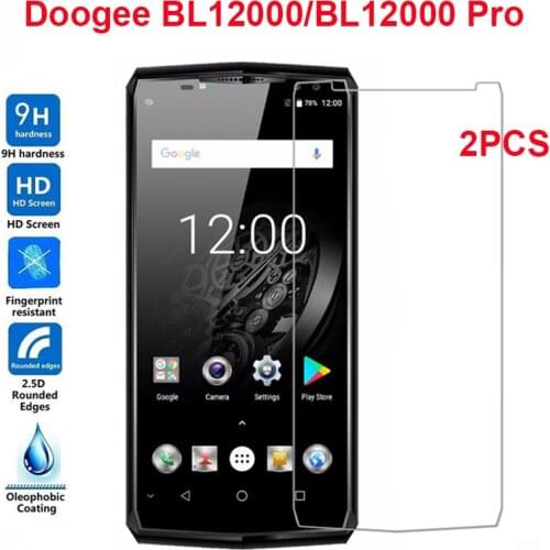 2Pcs Tempered Glass For doogee bl12000 Films Anti-scratch 9H 2.5D Screen Protector Film For doogee bl12000 pro Mobile Phone film