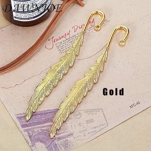 5pcs Feather Pendant Vintage Style 5Pcs 116*14mm DIY Jewelry Pendant Bookmark Charms Jewelry Accessories Finding