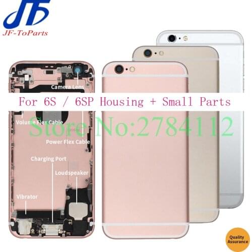 5Pcs For iphone 6S Plus 6SP Back Full Housing Battery Rear Door Cover Middle Frame Chassis with Flex Cable Small Parts Assembly