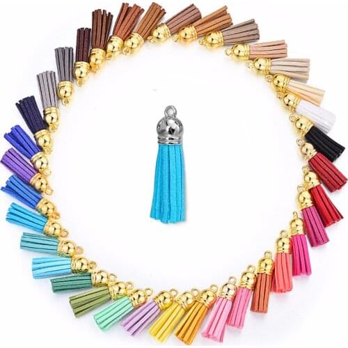 70pcs mixed Leather Faux Suede Tassesls DIY Jewelry Making Findings Tassesl For Cellphone Strap Keychain Necklace Earrings