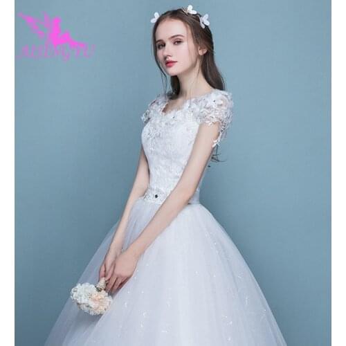 AIJINGYU 2021 custom made Customized new hot selling cheap ball gown lace up back formal bride dresses wedding dress FU196