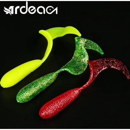 Ardea Soft Lure 85mm 5.5g Curly Silicone Bait Worm Artificial Wobblers Swimbait Saltwater Lures Trout Bass Fishing Tackle