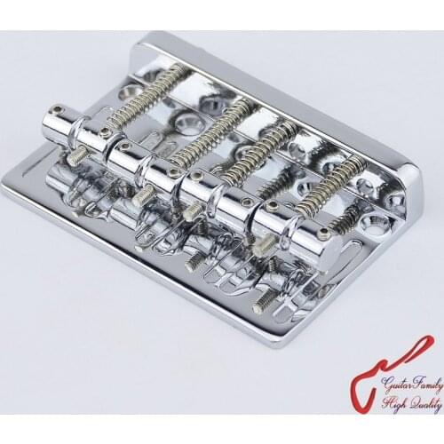 1 Set GuitarFamily Bass Bridge For 4 Strings Electric Bass Chrome ( #0981 ) MADE IN KOREA