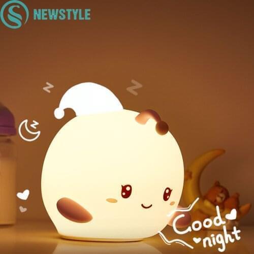 Colorful Night Light Bubble Fish Silicone Touch Sensor Remote Control LED Night Lamp Bedroom Desktop Decor Ornaments Kid Gift