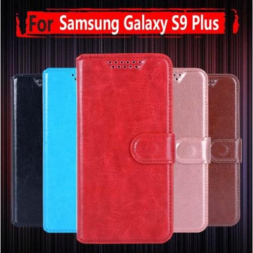 For Samsung Galaxy S9 Plus S9Plus 6.2" Case PU Leather Flip Wallet Protective Phone Shell for Samsung S9 Plus Case