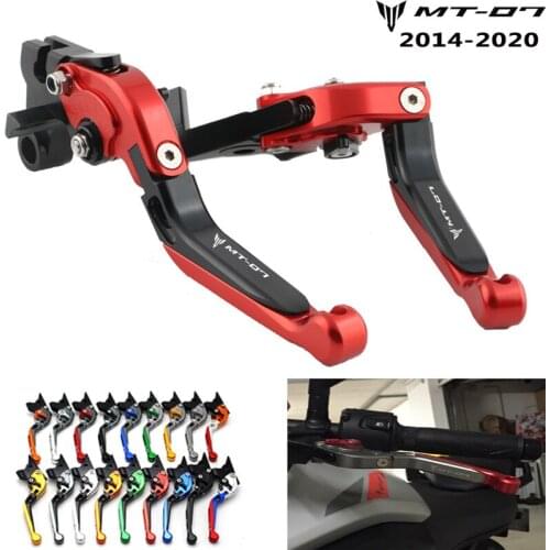 For YAMAHA MT-07 MT 07 MT07 2014-2018 Motorcycle Accessories Adjustable Folding Extendable Brake Clutch Levers LOGO MT-07