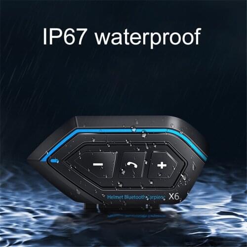 Velcro Clip Mounted Helmet Headset Motocycle Bluetooth 5.0 1500mah Voice Assistant Wireless Handsfree Helmet Hheadset