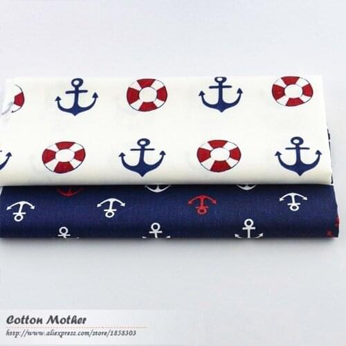 2 pieces anchor series 40cmx50cm Cotton Fabric Sewing fabrics for patchwork cheap tecidos para roupa quilting tissue tecido tida