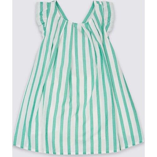Little Maven New Summer Kids Clothing Sweet Sleeveless Cross Striped Printed Sands O-neck Woven 1-6yrs Cotton Girls Dresses