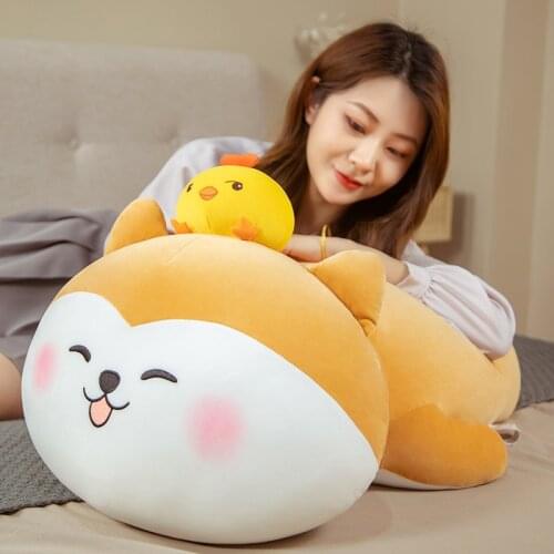 50/70cm Lying Cute Shiba Inu Plush Pillow Toy Stuffed Animal Dog Plush Toy Doll Cartoon Nap Sleep Pillow Kawaii Birthday Gift